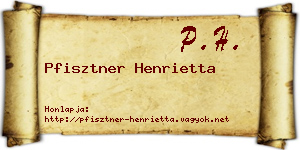 Pfisztner Henrietta névjegykártya